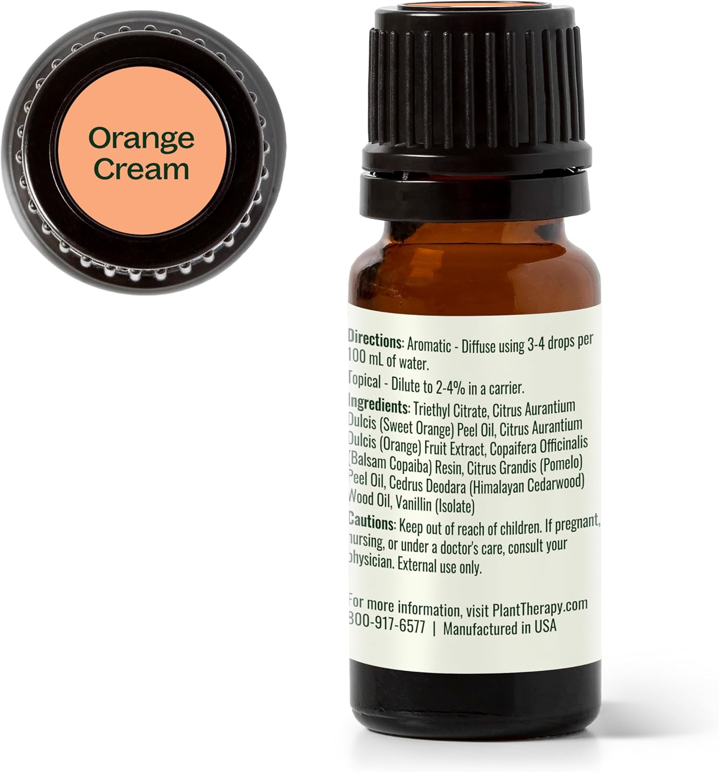 Plant Therapy Orange Cream Summer Essential Oil Blend 10 mL (1/3 oz) Feel-Good Citrus Sweetness, Uplifting & Cheerful, Evokes Nostalgic Summer Treat Memories