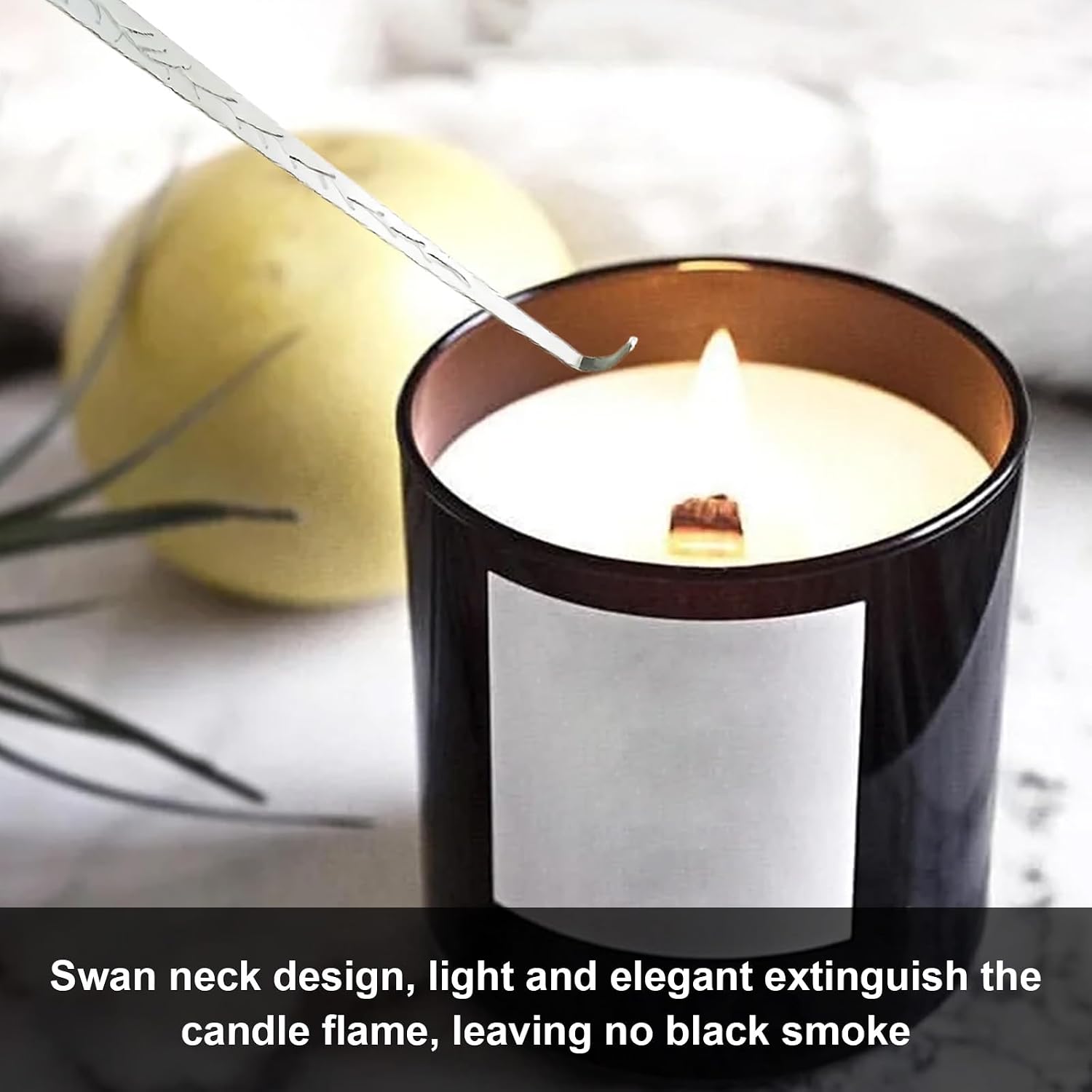 Set of 3, Candle Wick Trimmer, Candle Snuffer and Wick Dipper & Candle Accessory Set, Candle Care Kit for Candle Lover (Silver)