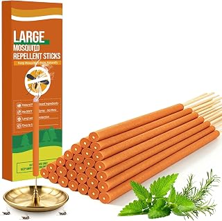 30 Pack Extra Thick Mosquito Repellent Citronella Incense Sticks Outdoor Use, Long Lasting Mosquito Incense Sticks, Natural Plant-Based DEET - Free Mosquito Repellent Sticks for Patio Camping