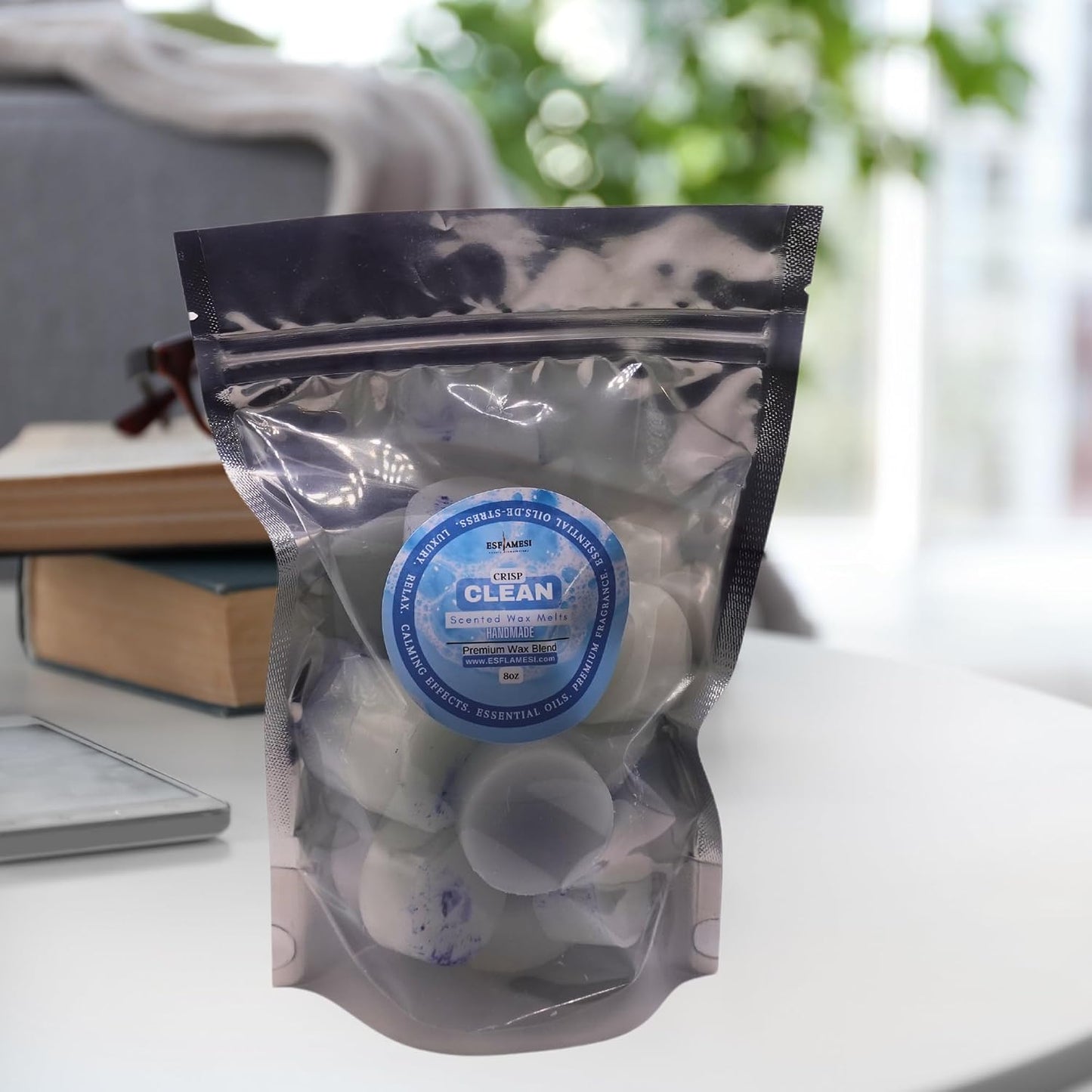Scented Wax Melts | Crisp Clean Scent | Strongly Scented | Handmade | Large Wax Melts | Home Fragrance Gifts | USA Made | 8oz Bag