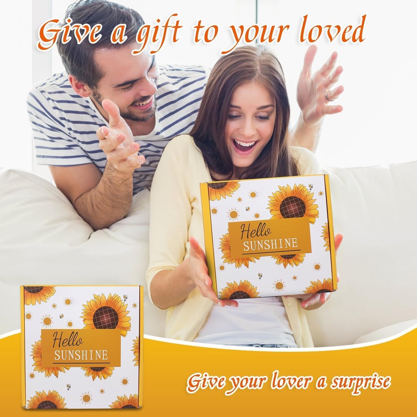 Spa Gift Baskets for Women, Father's Day for Dad Gifts, ZNCRSISTY Sunflower Self Care Gift Basket, 8Pcs Relaxing Self Care Kit, Birthday Gifts for Men Women, Friends, Sister & Teenage Girls