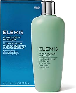 ELEMIS Aching Muscle Super Soak 400ml, Natural Bath Milk Soak To Ease Muscle Aches & Tension