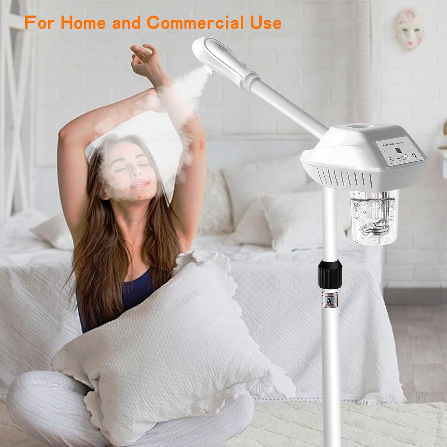 Professional Facial Steamer for Deep Cleansing and Hydration, Ozone Spa Face Steamer on Wheels, Adjustable Height and Angle,Estheticians Steamer More Steam,Suitable for Beauty, Spa and Home Use