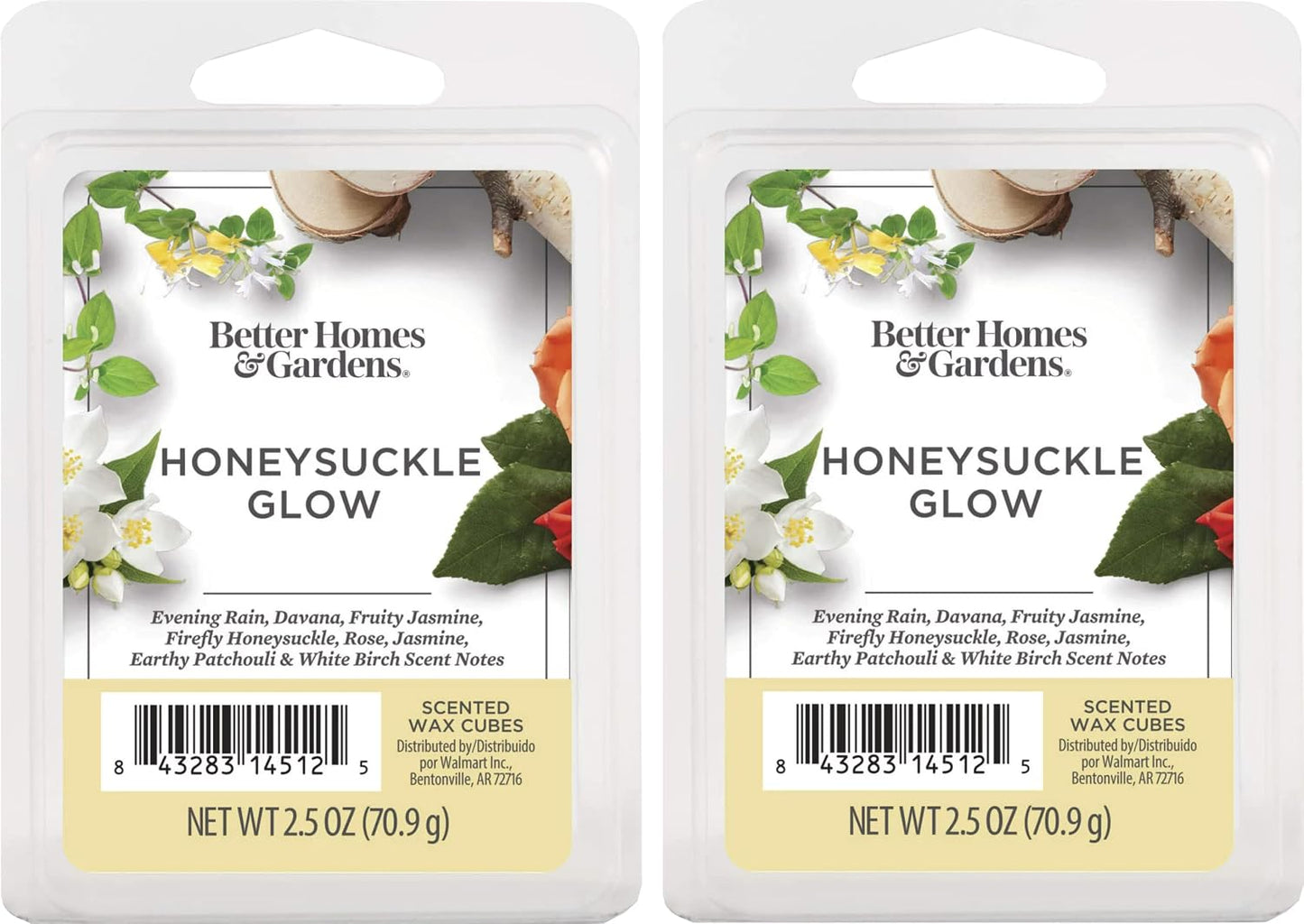 Better Homes and Gardens Scented Wax Cubes 2.5oz 2-Pack (Honeysuckle Glow)