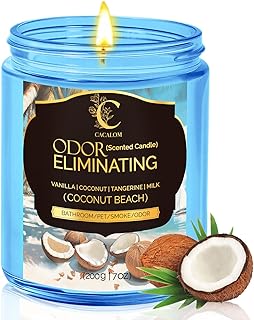 Coconut Odor Eliminating Candles, Pet Scented Candles for Home, Single Wick Soy Candle Gifts for Women, Men, Ideal for Creating Relaxing Atmosphere, Over 50 Hours of Burn Time