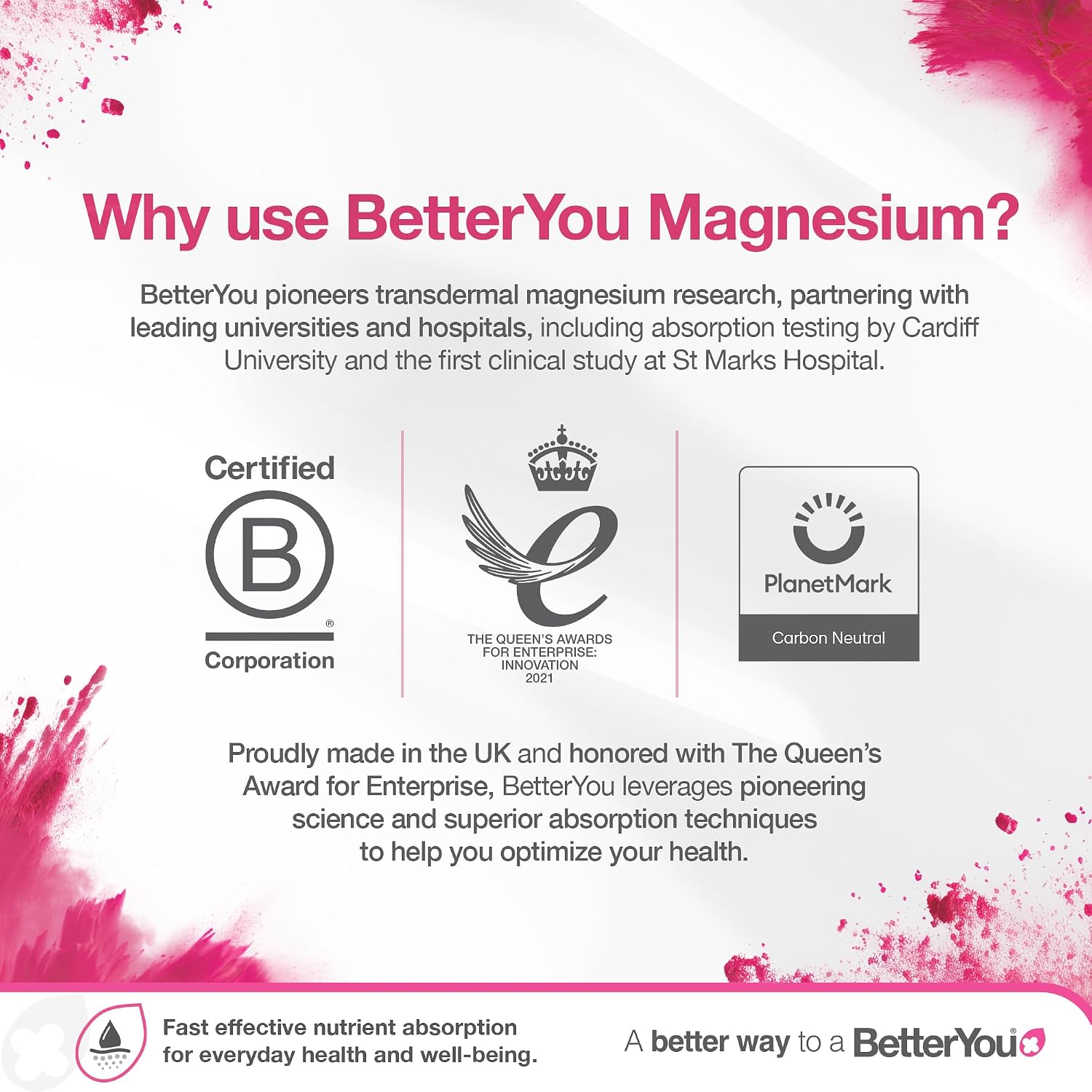 BetterYou Magnesium Mineral Bath Flakes - Mineral Bath Salts with Magnesium Chloride - Foot Bath or Body Bath Soak - Safe On Sensitive Skin - 2.3 lb