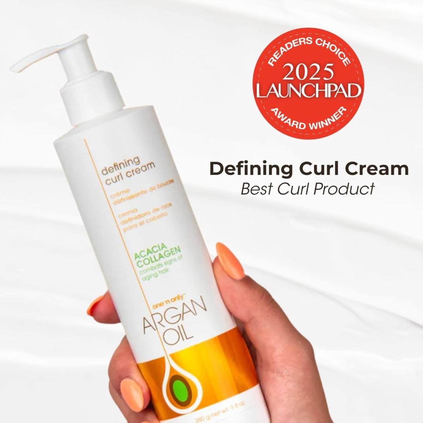 One 'n Only Defining Curl Cream with Argan Oil, Leave-in Conditioning Cream, Defines and Leaves Strong Curly Hair, Enhances Shine and Hydrates Without Sticky Residue, 9.8 Ounces