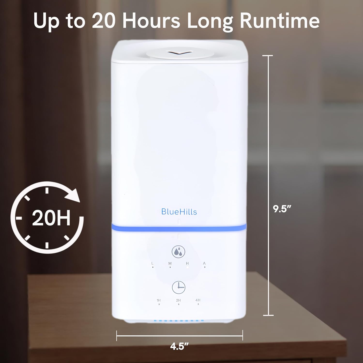 BlueHills 1000 ML Premium Essential Oil Diffuser Humidifier Combo Square White Aroma Diffuser for Large Room Home Quiet Modern Design Long Run Time High Capacity Oil Diffuser - Solid White - H101