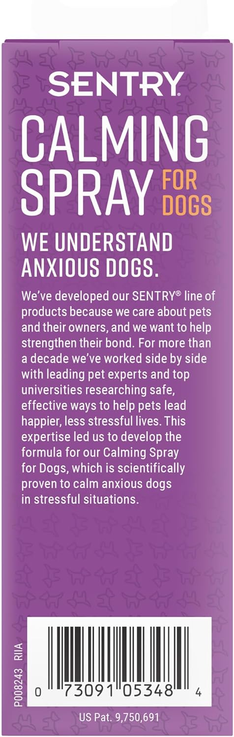 Sentry PET Care Sentry Calming Spray for Dogs, Uses Pheromones to Reduce Response to Normal Stress, Easy Spray Application, Helps Dogs with Separation, Travel, Loud Noises
