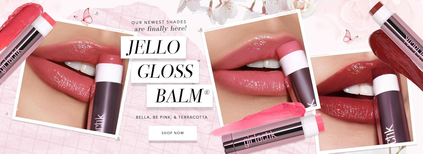 Girlactik Jello Gloss Lip Balm - Original Lip Care with Vitamin E, Aloe Vera, Avocado and Apricot Kernel Oil for Hydrating, Moisturizing Lip Balm with Glossy, Smooth, 4.5 g / 0.15 oz (Magnolia)
