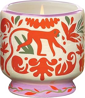 Paddywax Scented Candles Dopo Hand-Painted Ceramic Luxury Artisan Candle, 8-Ounce, Coconut & Amber