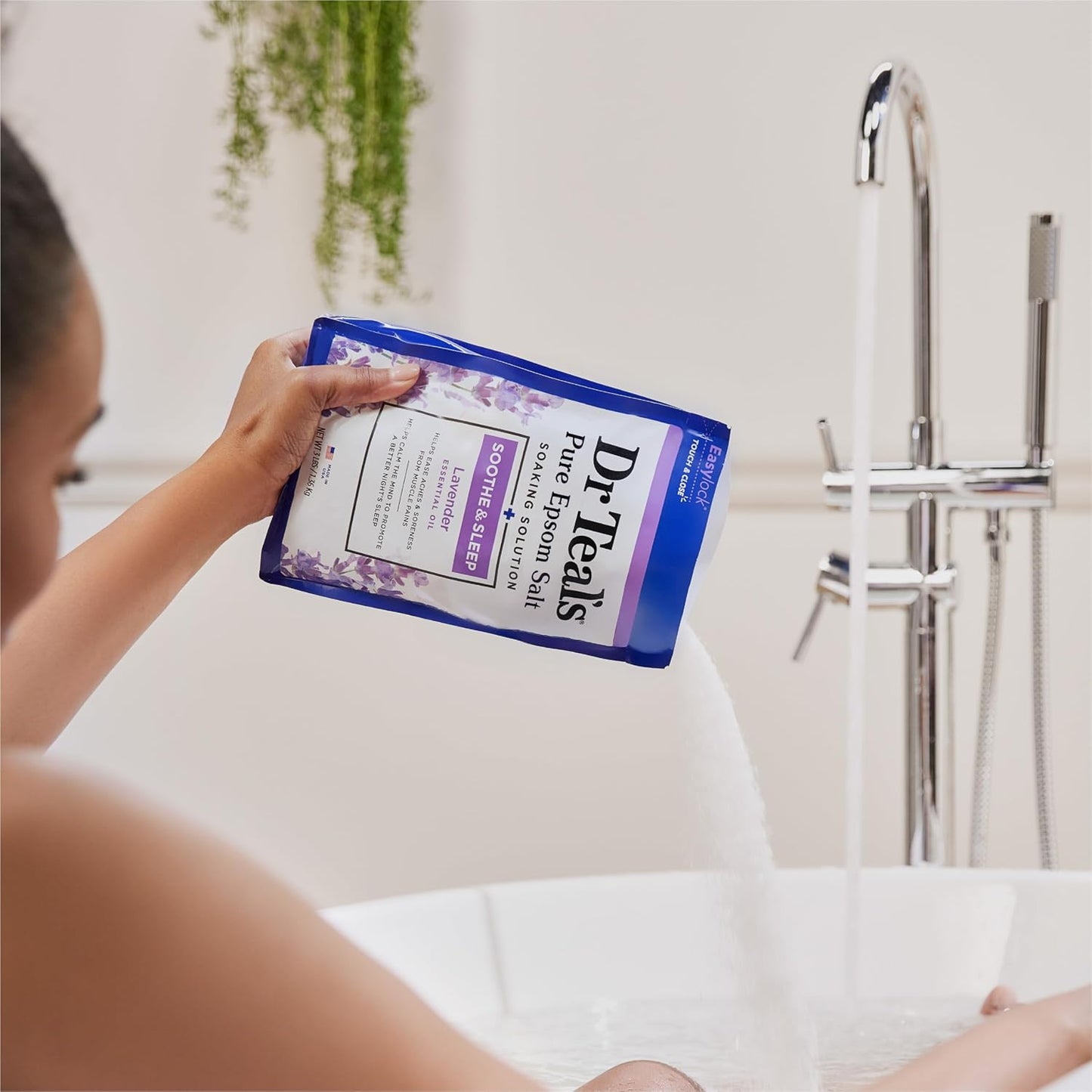 Dr. Teal's Epsom Salt Soaking Solution and Foaming Bath with Pure Epsom Salt Combo Pack, Lavender