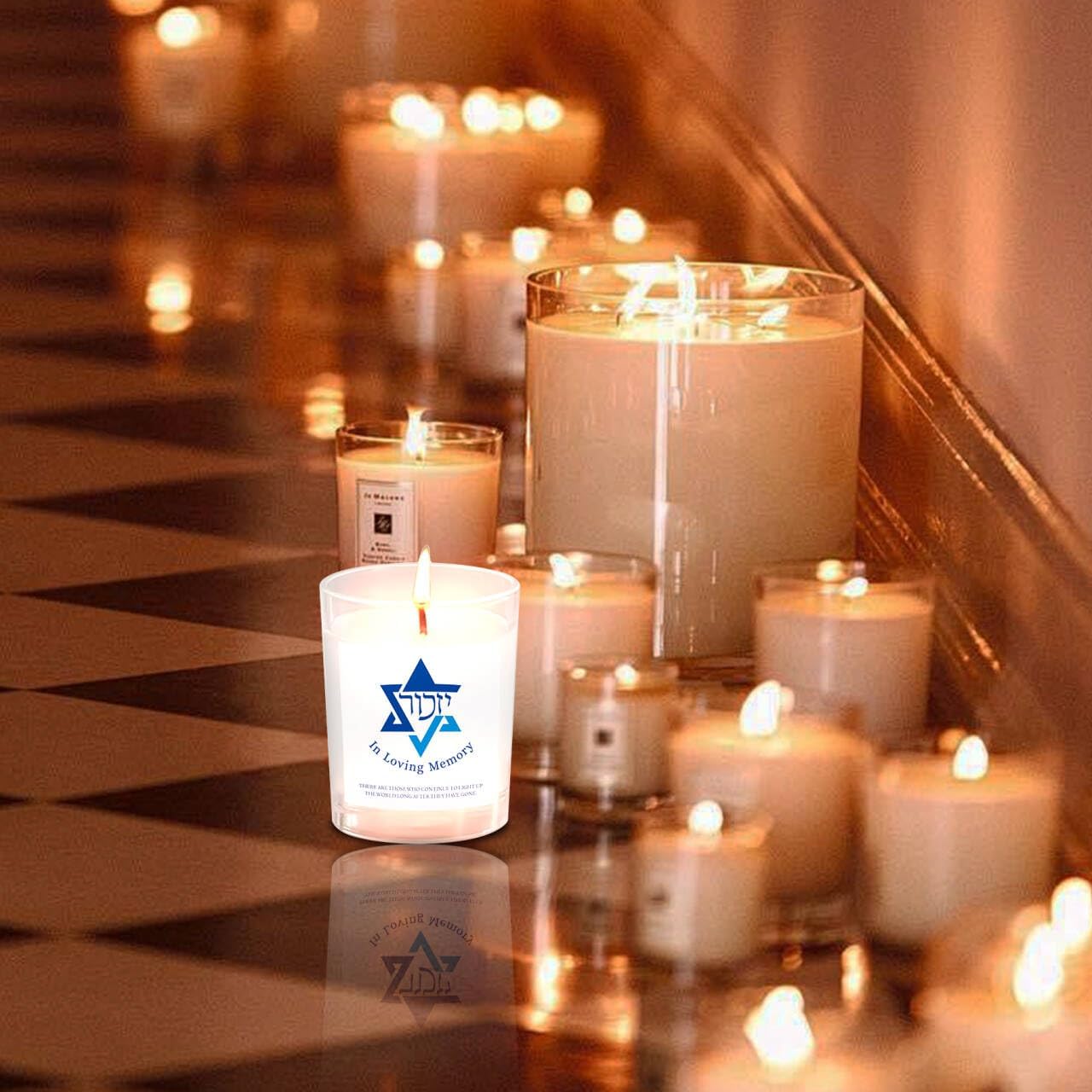 Yahrzeit Candles - Yahrzeit Memorial Candles, Memorial Bereavement Gifts for Loss of Loved One, Jewish Sympathy, Natural Soy Wax Hand Poured 7oz (White)