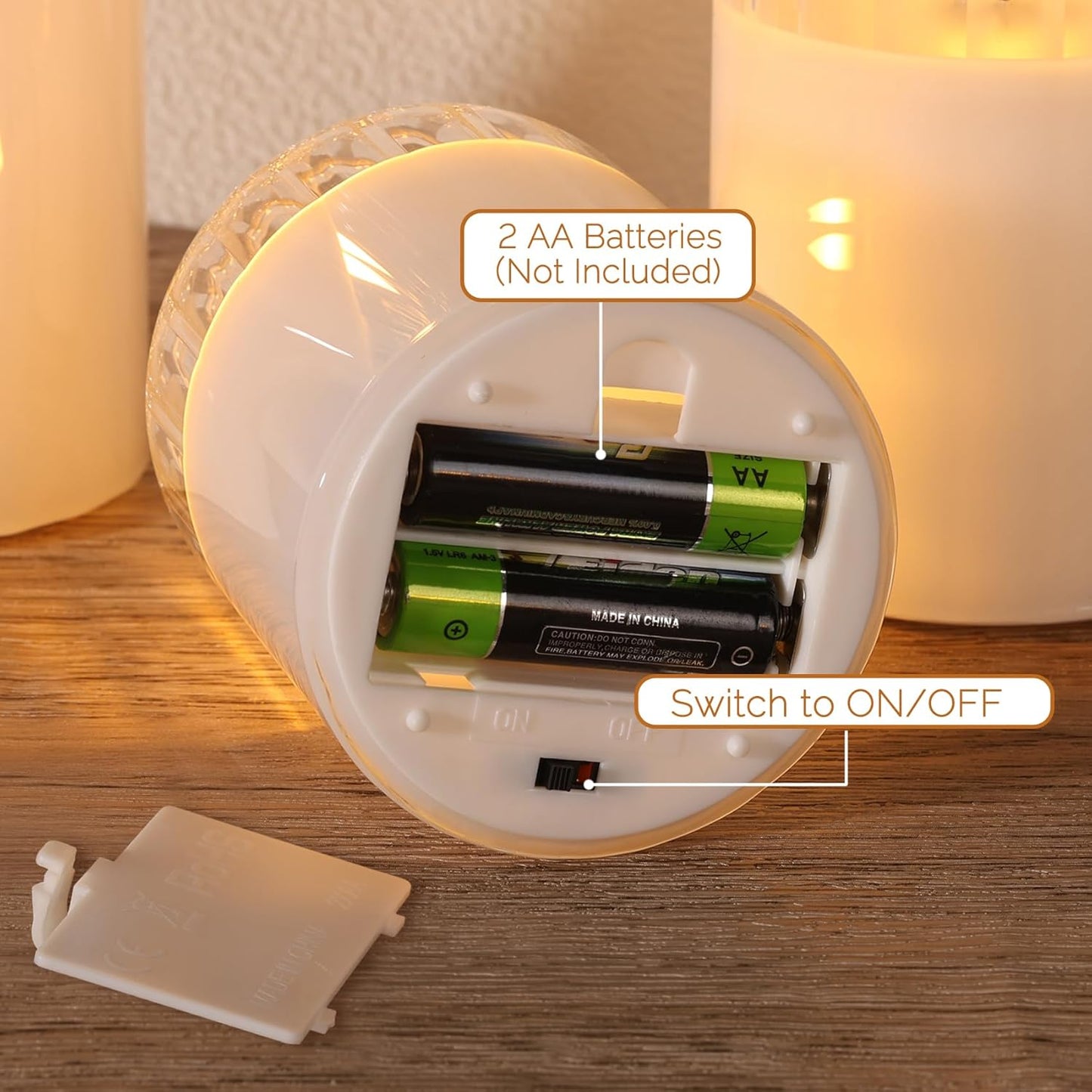 Clear Glass Flameless Candles with Remote, Flickering LED Pillar Candles Battery Powered Ribbed Dome Top Set of 3