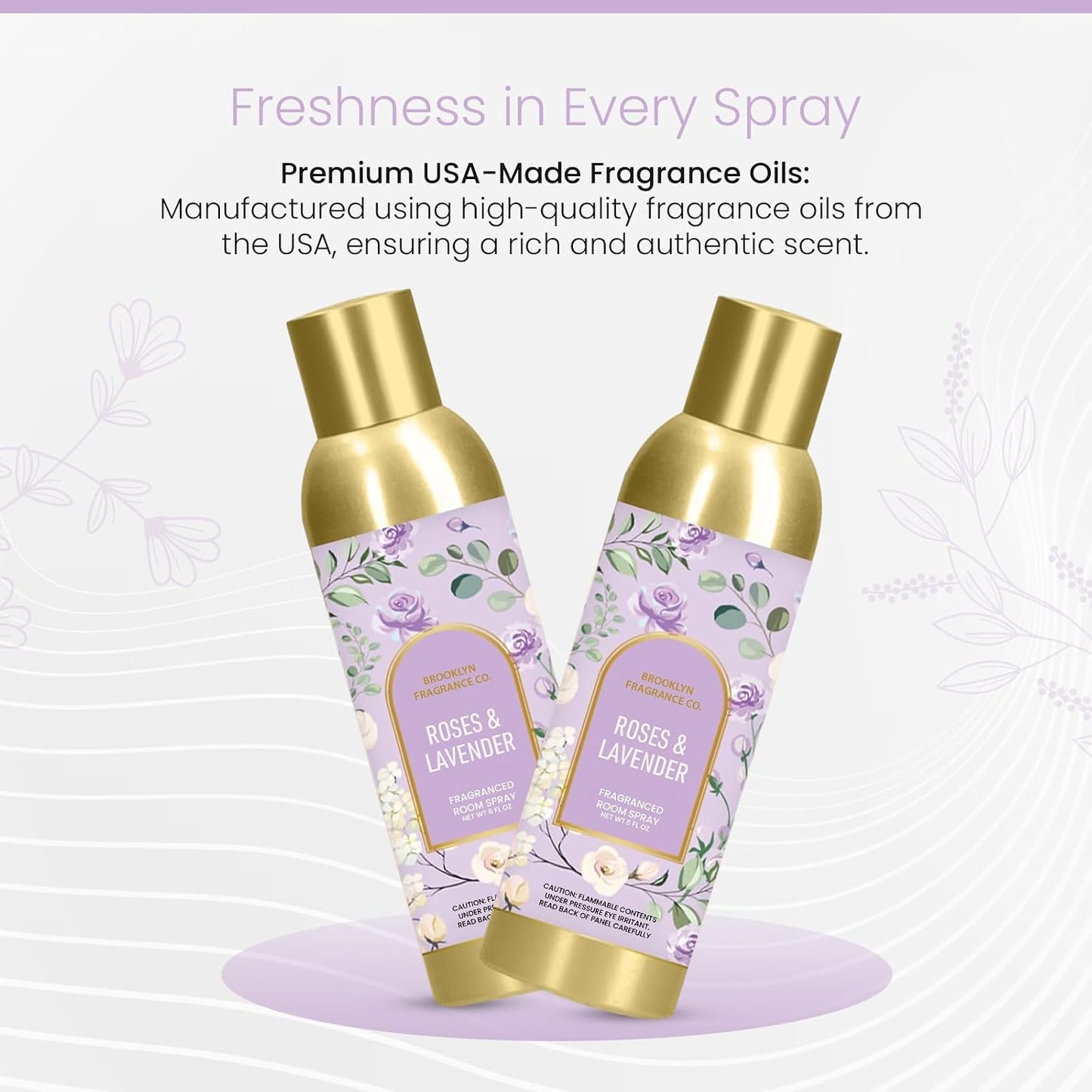 Brooklyn Fragrance Co. Arches Room Spray – Premium Lavender Floral Air Freshener -Long lasting home Fragrance Spray for Bathroom, office & small spaces- 6 Fl oz.