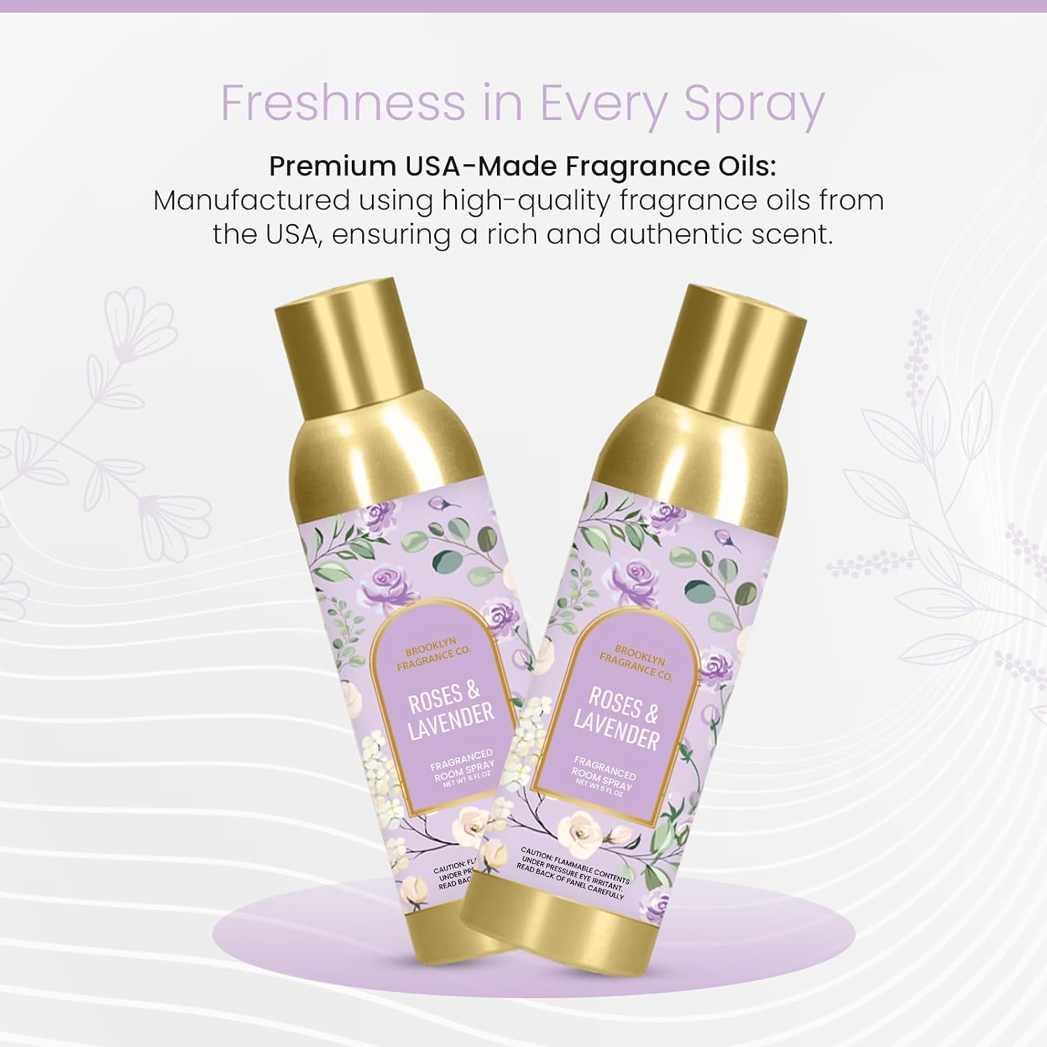 Brooklyn Fragrance Co. Arches Room Spray – Premium Lavender Floral Air Freshener -Long lasting home Fragrance Spray for Bathroom, office & small spaces- 6 Fl oz.