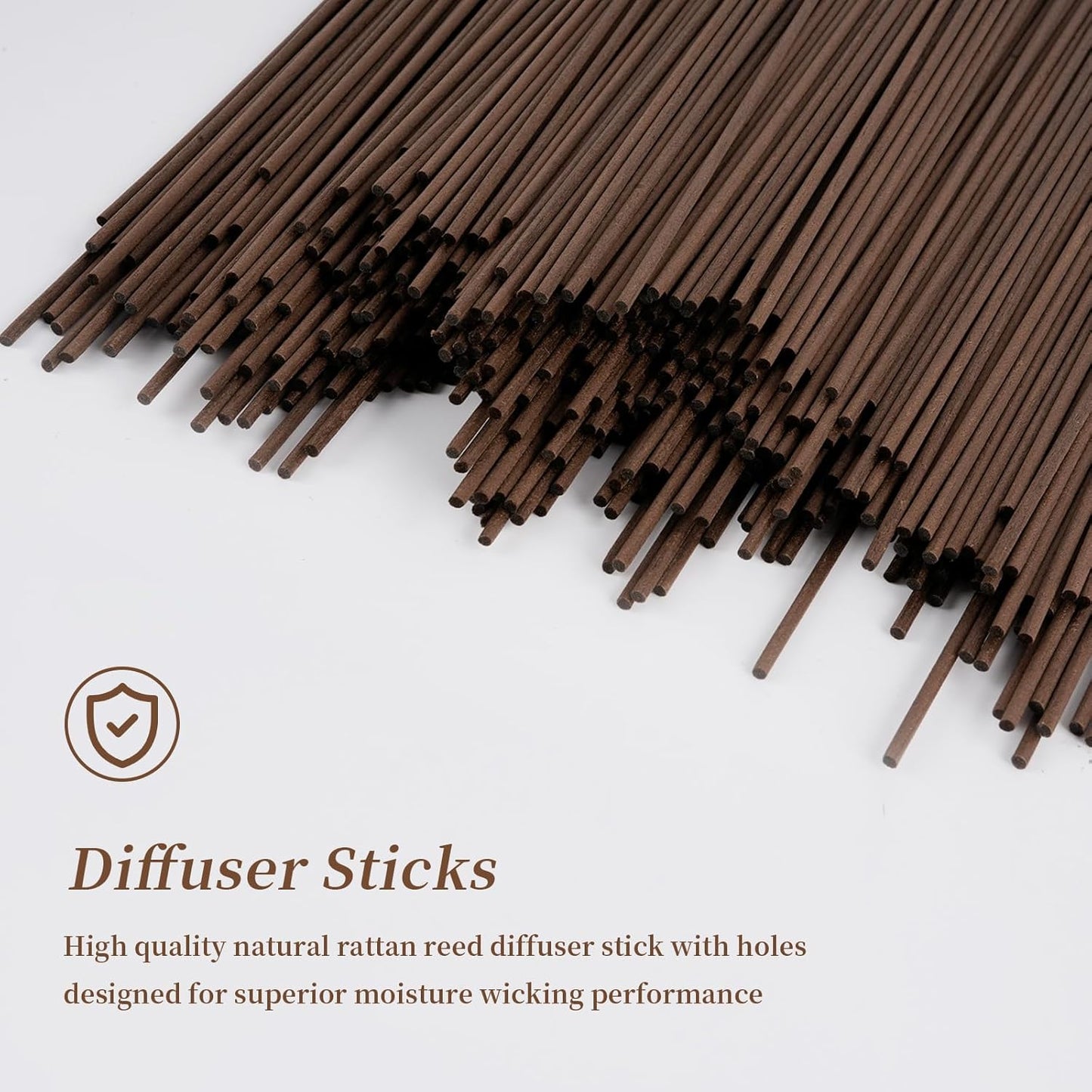 10inch Reed Diffuser Replacement Sticks - 60Pcs Brown Aroma Fragrance Sticks Refill for Home and Bathroom - Rattan Essential Oil Sticks for Scented Diffuser