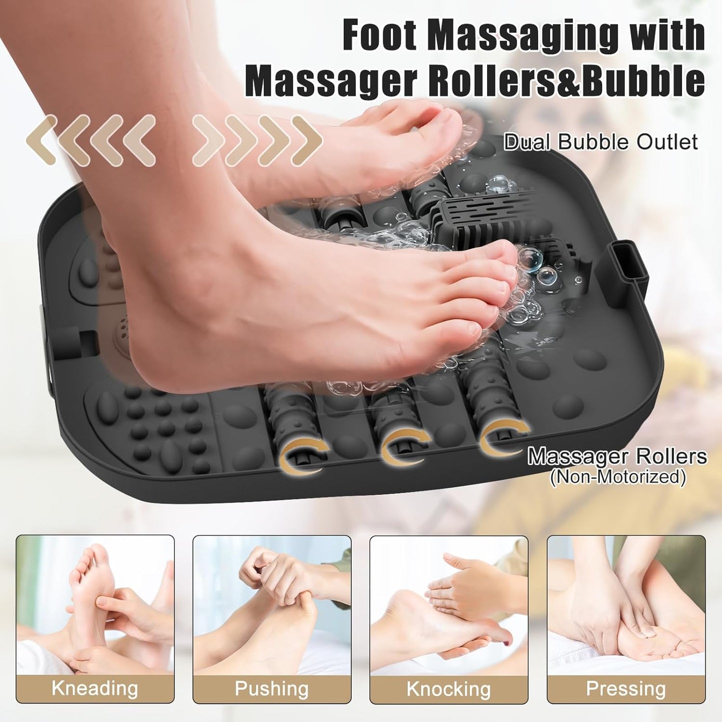 Foot Spa Bath Massager with Heat, Bubble, Temperature Control, Remote Control, Touchscreen, Pumice Stone, Pedicure Foot Spa Gift for Man Women Mother Father (Plus Size)