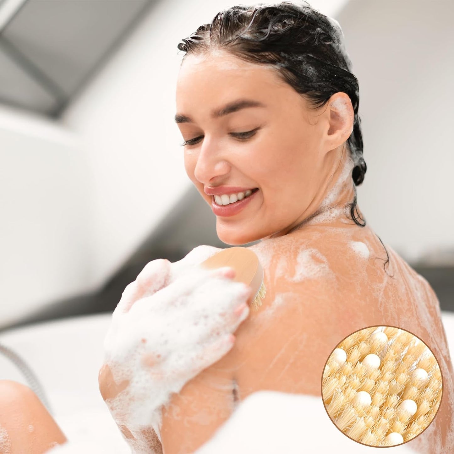 Molain 10 Pcs Dry Brushing Body Brush, Natural Bristle Exfoliating Brush Exfoliating Brushes with Massage Nodule Dry Skin Body Scrubber for Shower Blood Circulation, Deep Exfoliation for Smooth Skin