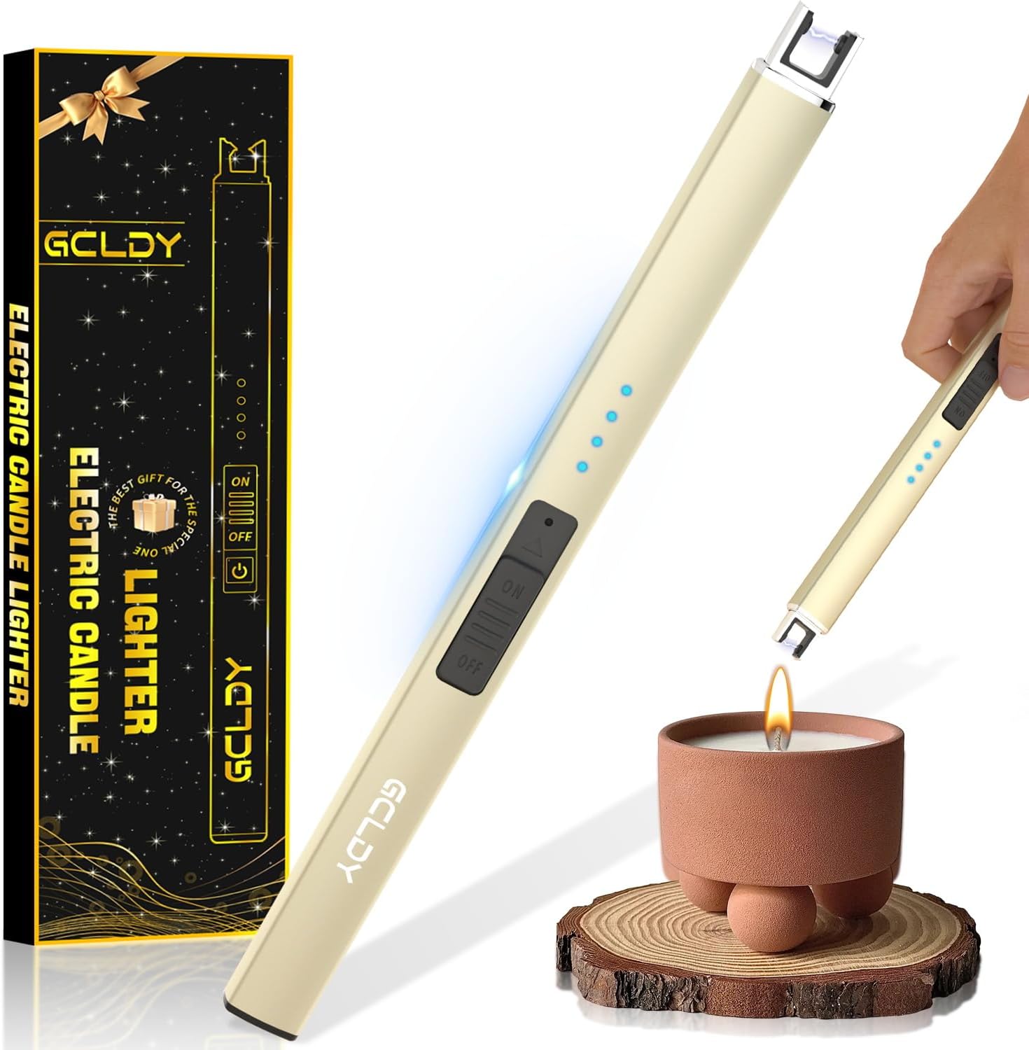 Electric Candle Lighter, USB Arc Rechargeable Windproof Long Lighter for Candle, Best Stocking Stuffers 2025, Birthday Gift for Women Men Mom Wife Sister, Gift for Sister