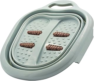 Stress Relief Collapsible Foot Spa | Foot Soak Bath Tub with Massaging Rollers, Spa Basin for Soaking Tired & Sore Feet Large Teal