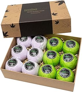 12 Pack Hemp Bath Bombs Set for Muscle Therapy & Relaxation | Large Vegan Fizzy Spa Gift for Women & Men | Natural Lavender, Mint Oils Moisturize Dry Skin & Soothe Stress, Wife Stocking Stuffers Gifts