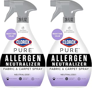 Clorox PURE Allergen Neutralizer Fabric and Carpet Spray, Nighttime Calm, 26 Fluid Ounces (Pack of 2)
