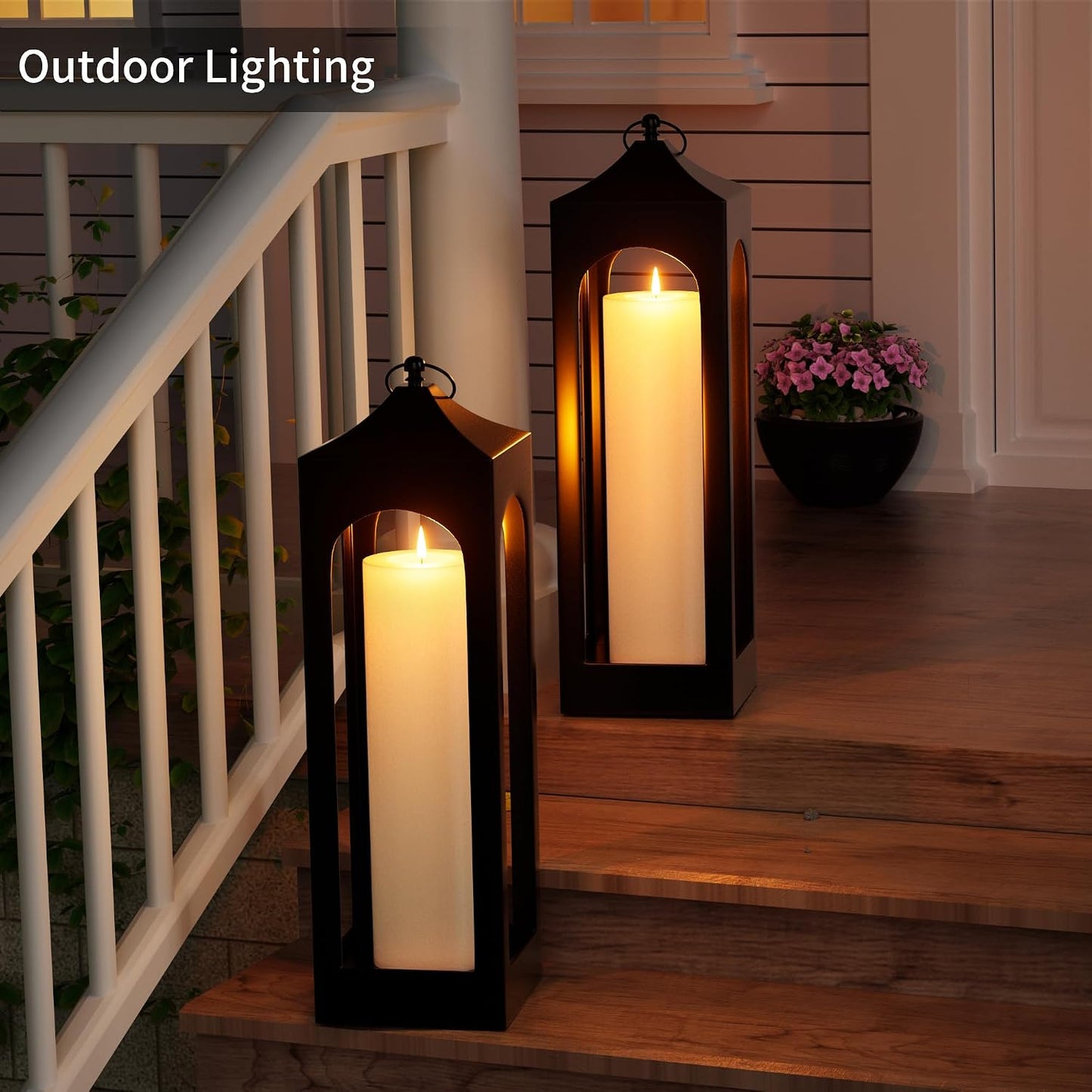 BUTHY 14" x 4" Large Outdoor Candle with Timer Waterproof Flickering LED Flameless Candle Battery Operated with Remote Fake Pillar Candle Realistic for Patio Porch Lantern, Ivory 1 Pack