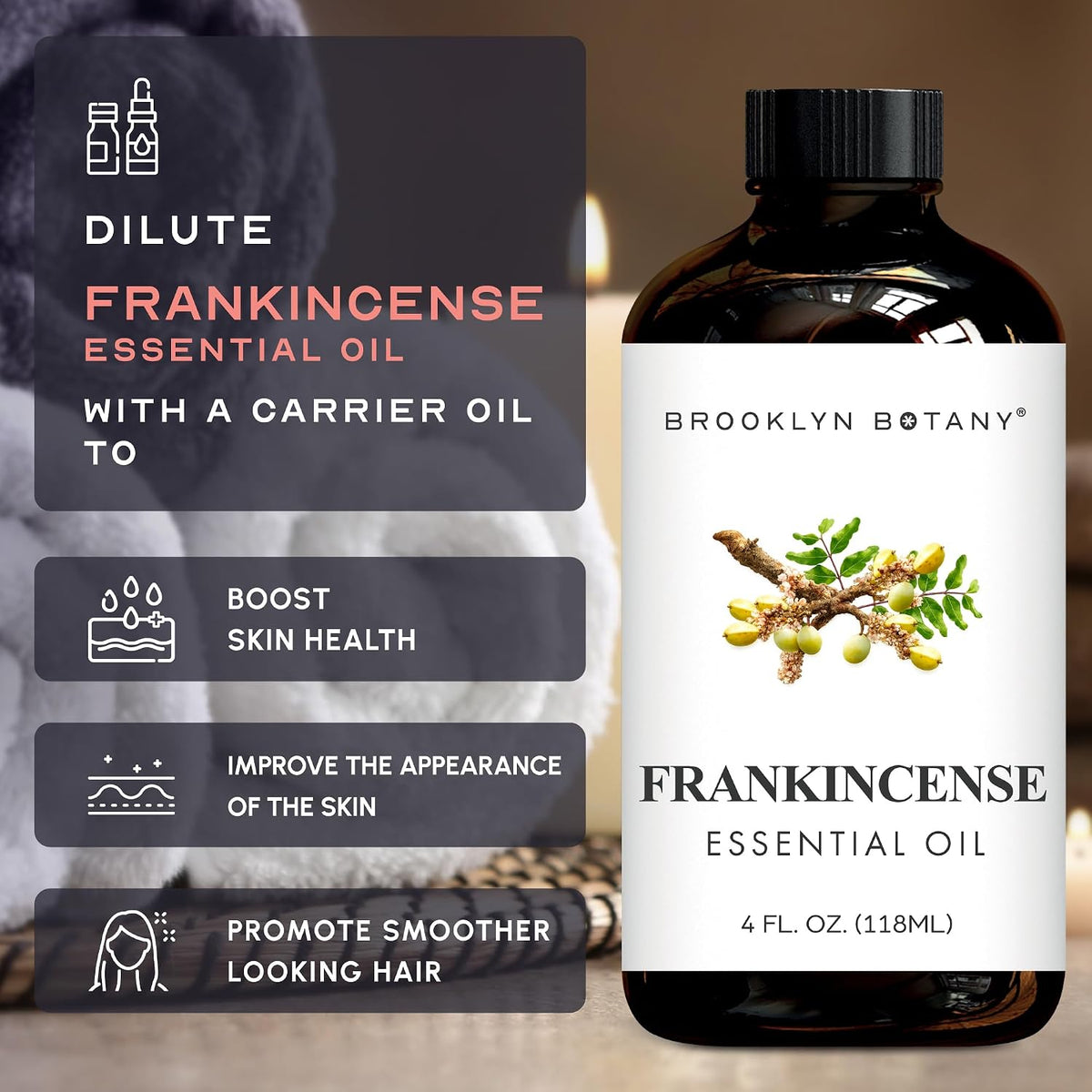 Brooklyn Botany Frankincense Essential Oil - Huge 4 Fl Oz