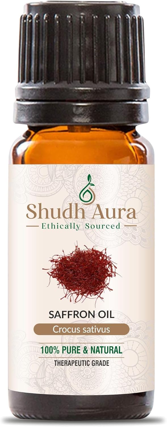 Saffron Essential Oil | 100% Pure, Undiluted and Natural | Therapeutic Grade Premium Oils for Aromatherapy & Diffuser (10ML)