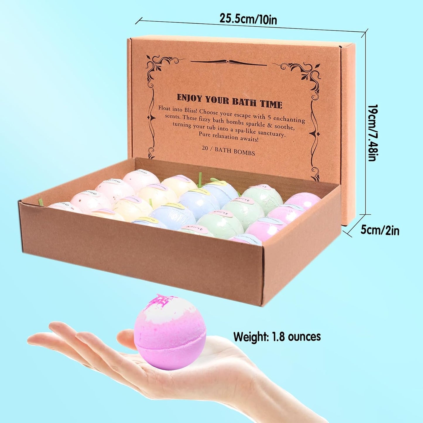Bath Bombs Gift Set Fizzies, Shea & Coco Butter Dry Skin Moisturizer, Handmade Birthday Mothers Day Gifts idea for Her/Him, Wife, Girlfriend