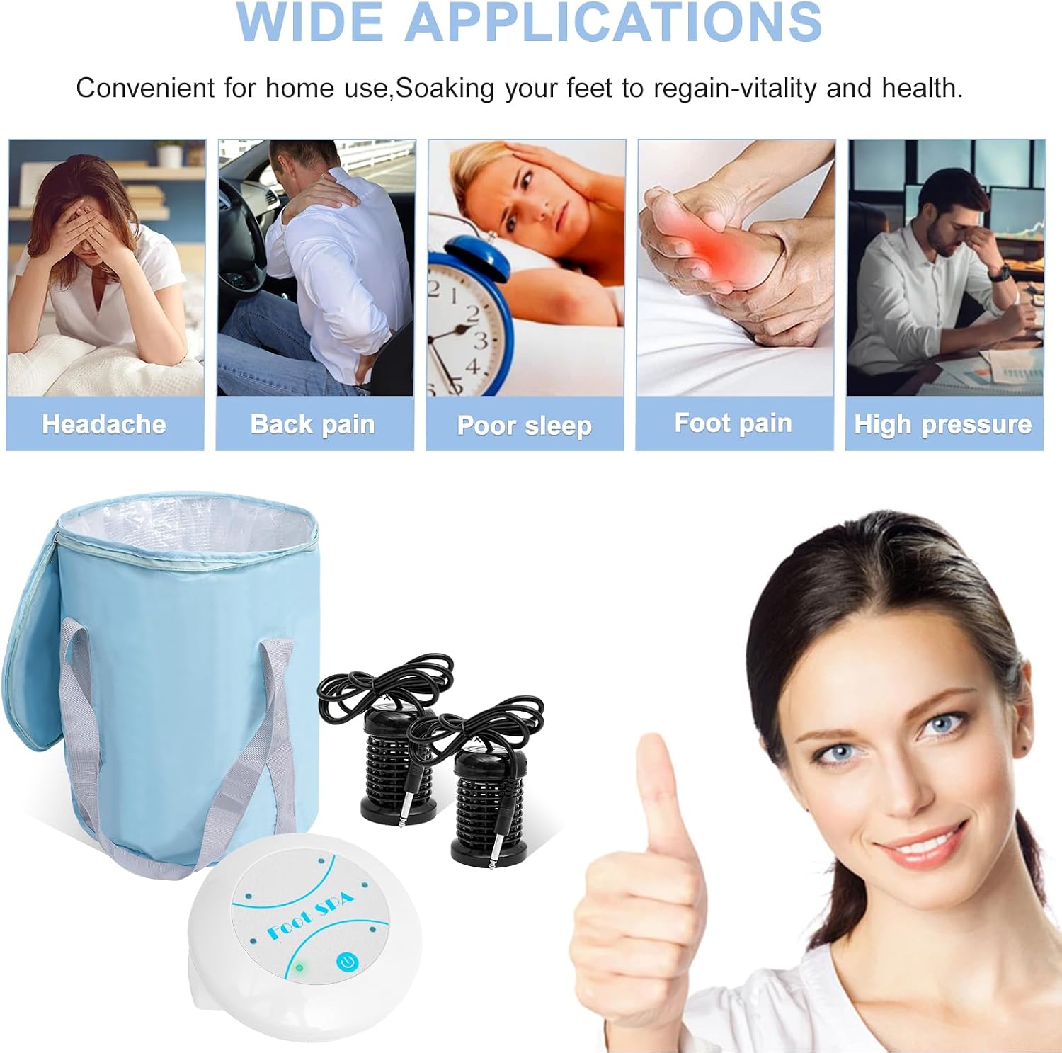 Upgraded Ionic Foot Bath Detox Machine Ion Foot Spa Detox 30 Min at Home | Purifying Deep Cleanse Kit With 2 Arrays,Himalayan Salt,Heat Retain Bucket and accessories