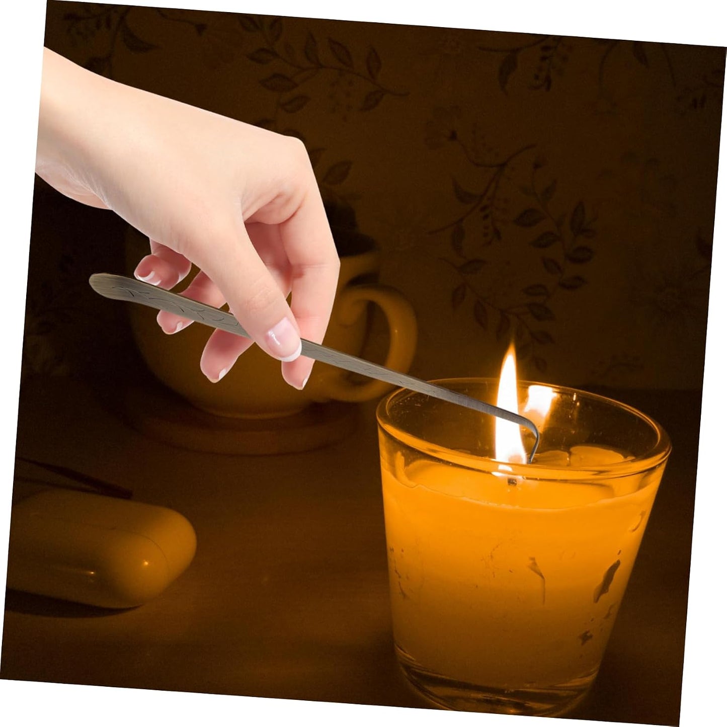 HEALLILY Stainless Steel Candle Tool Set Long Handle Candle Dipper Wick Hook Extinguisher for Home Use Aromatherapy Accessories