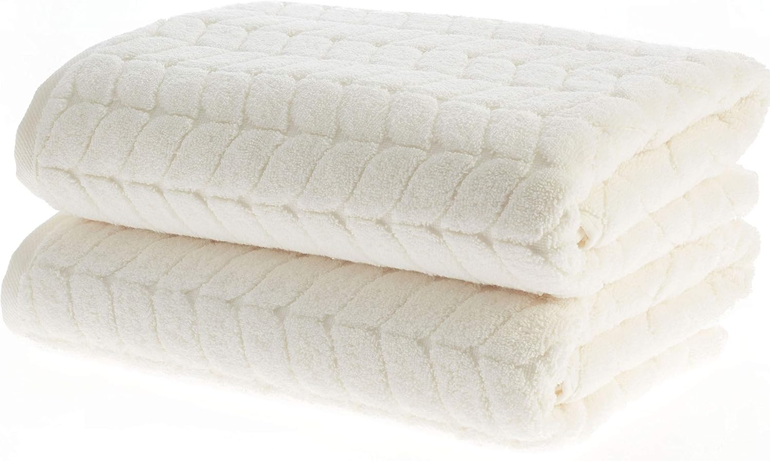 BAGNO MILANO Turkish Cotton Bath Towels, Hand Towels - Soft Plush Jacquard Collection - Highly Absorbent Towel Set (Cream, 6 pcs Towel Set)