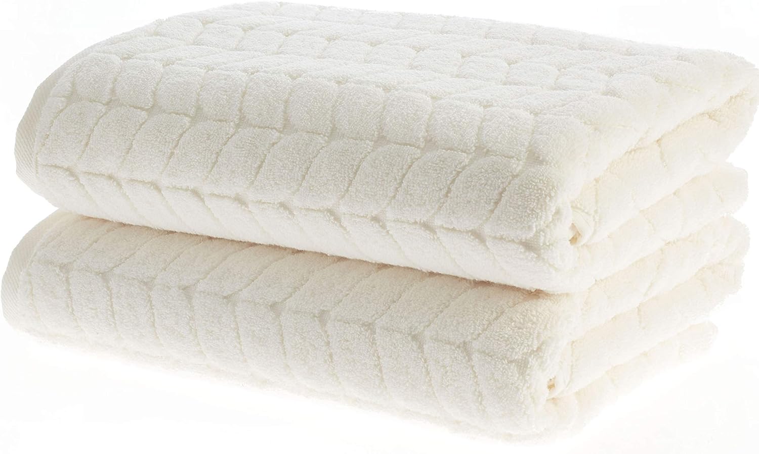 BAGNO MILANO Turkish Cotton Bath Towels, Hand Towels - Soft Plush Jacquard Collection Luxury Towels Set (Cream, Hand Towel Set of 4)