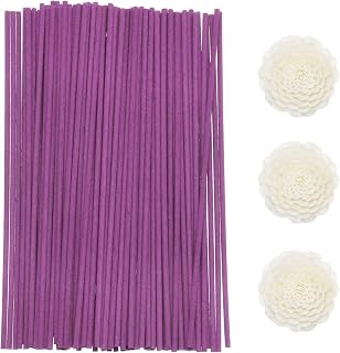 uxcell 103Pcs Reed Diffuser Sticks Set, Fiber Fragrance Flower Reed Diffuser Replacement Refill Sticks Flower Decor for Home, Hotel, Office (Purple)