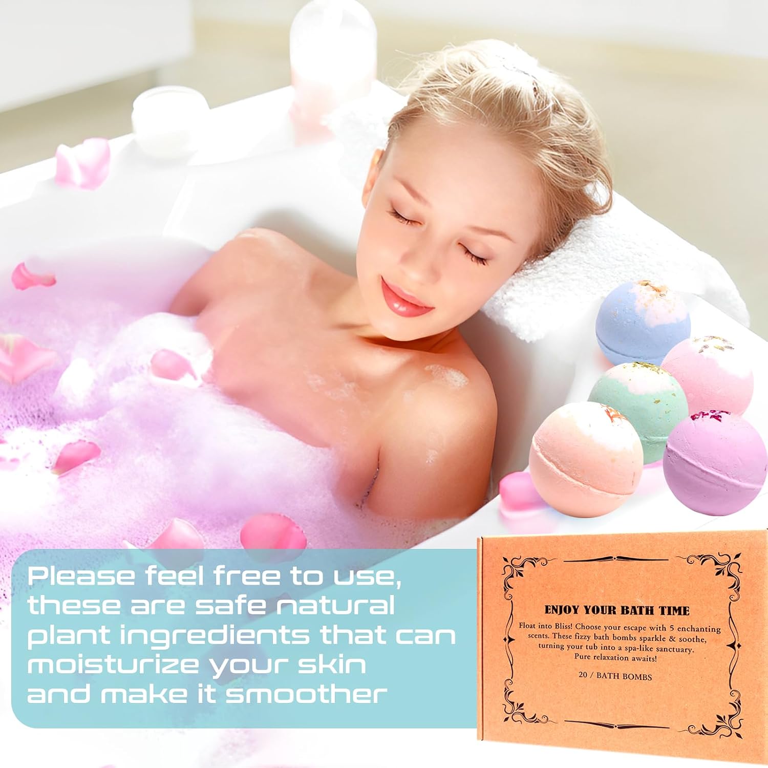 Bath Bombs Gift Set Fizzies, Shea & Coco Butter Dry Skin Moisturizer, Handmade Birthday Mothers Day Gifts idea for Her/Him, Wife, Girlfriend