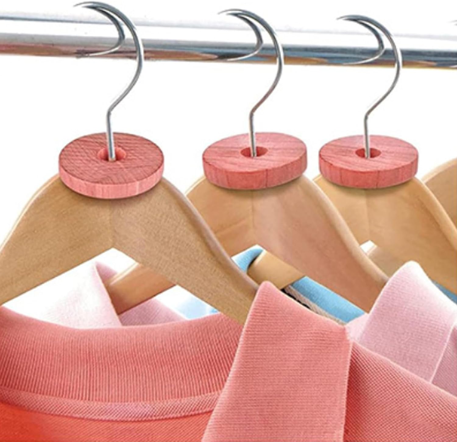 26Pcs Cedar Blocks for Clothes Storage, Aromatic Cedar Hangers, Rings and Balls, Scented Sachets, Closet Freshener for Closets, Drawers and Bookshelves ;1