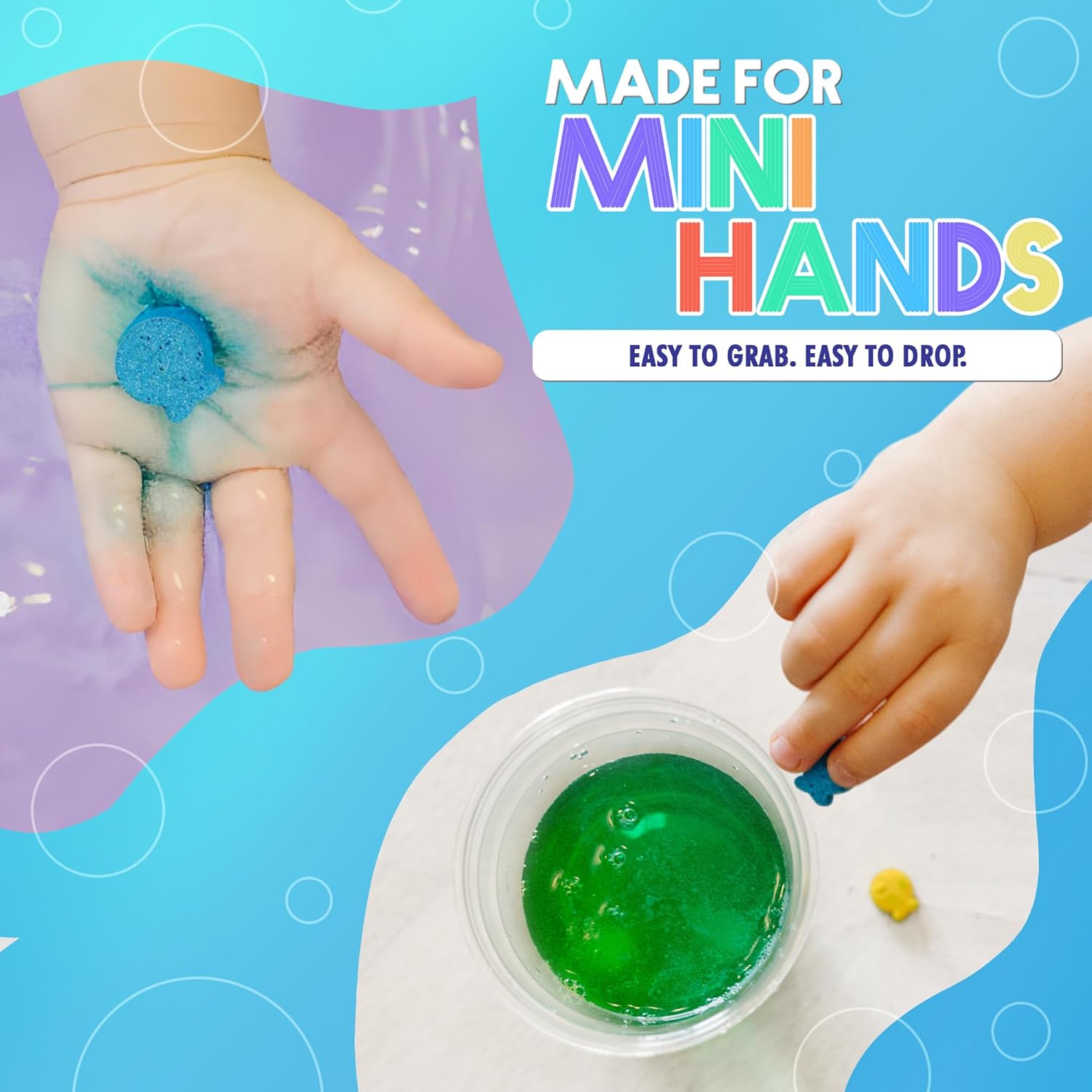 SplashEZ STEM Bath Color Tablets for Kids 150 Count - Fizzy Bath Bombs for Kids and Toddlers, Non Toxic, Fragrance Free, No Tub Staining, Easy Clean, Toys for Kids
