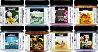 Hot Tub Aromatherapy Bath Salt 8-Pack Botanicals Bundle (4oz) - Apple Sandalwood, French Vanilla, Flora Wood, Ocean Breeze Pina Colada, Honey Mango,Tropical Rain, Eucalyptus, with Hot Cold Towel