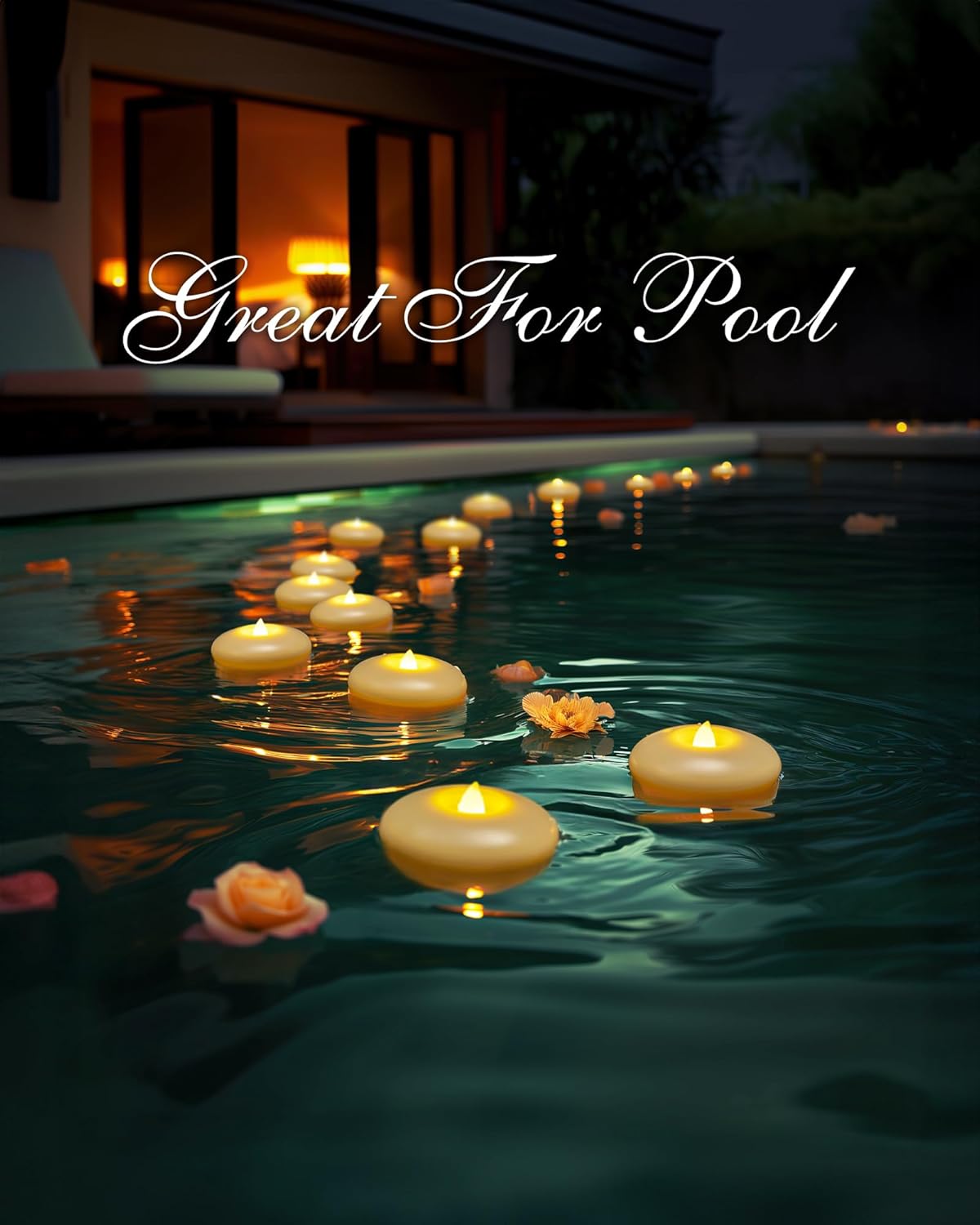 Homemory 12 Pack 3” Flameless Led Floating Candles, 200 Hour Battery Operated Flickering Waterproof Tealights for Cylinder Vases, Centerpieces at Wedding, Party, Pool, Holiday (Ivory Base)