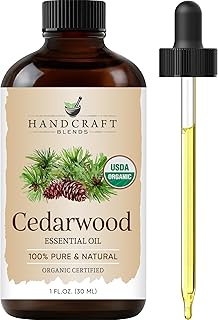 Handcraft Blends Organic Cedarwood Essential Oil – 1 Fl Oz – 100% Pure and Natural – Premium Grade Essential Oil for Diffuser and Aromatherapy