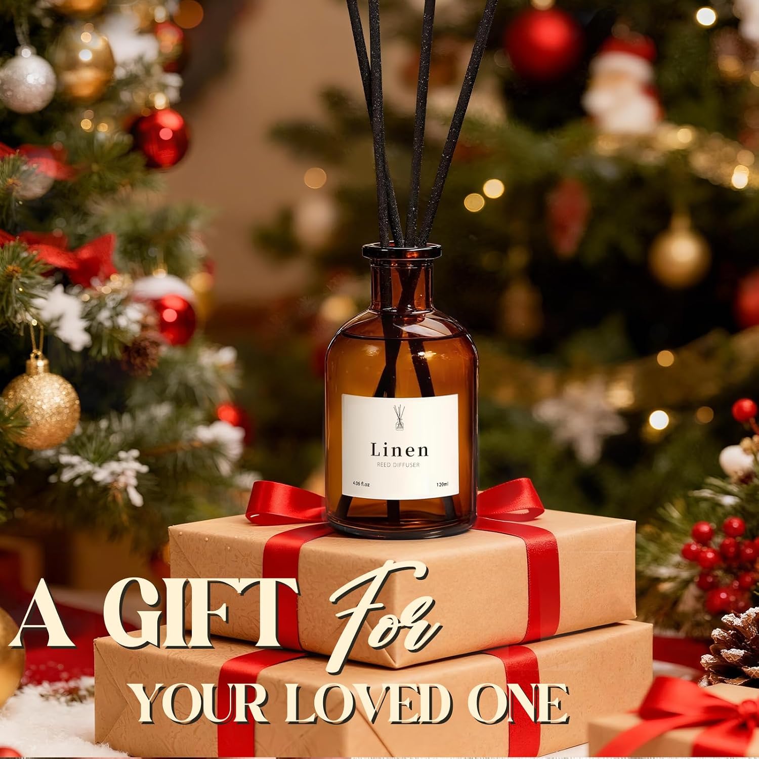 Reed Diffuser Set, 8.12 fl.oz Linen Scented Oil Diffuser, Home Fragrance Reed Diffusers for Bathroom Shelf Decor & Air Fresheners - Includes Reed Diffuser Sticks, 2 Pack Fragrance Oil & Glass Bottle