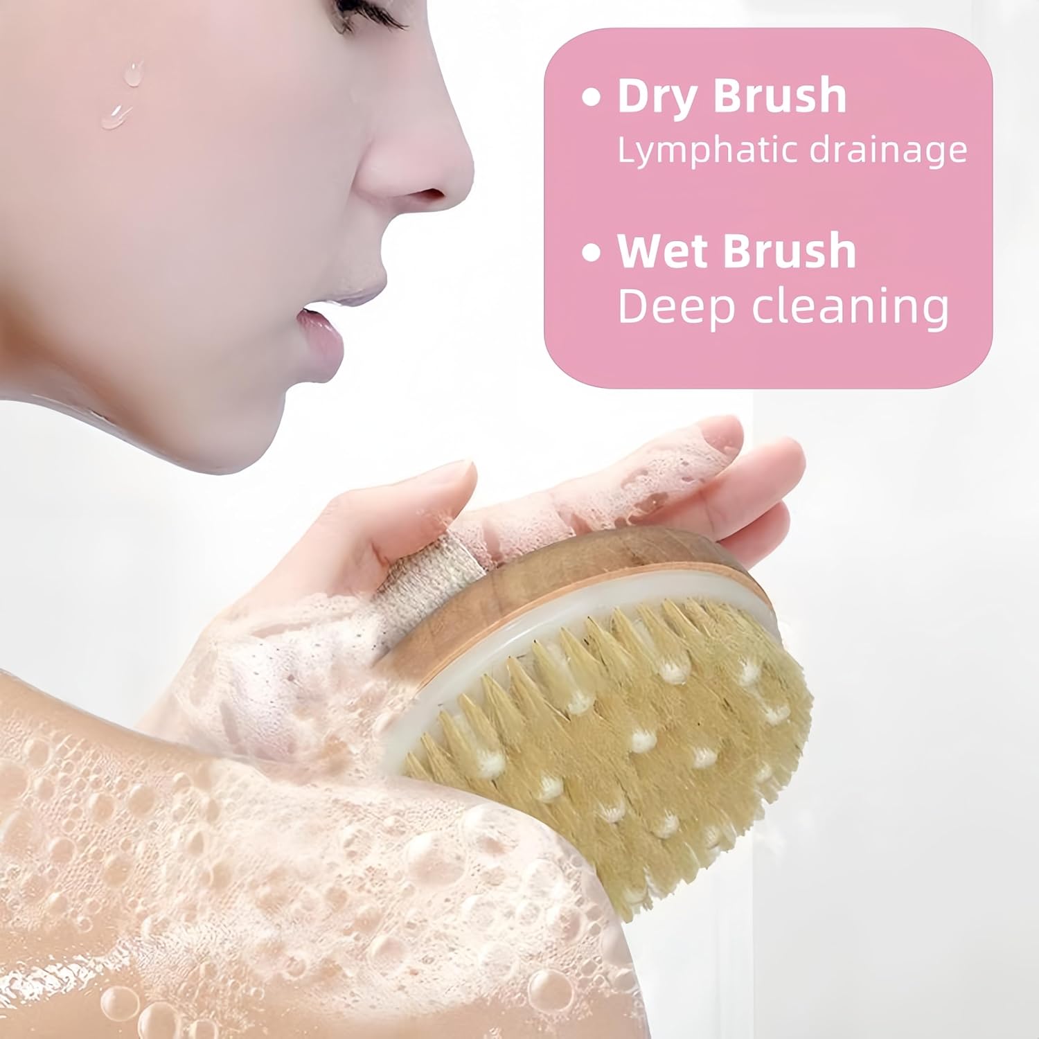 2 Pcs Dry Brushing Body Brush with Massage Nodes,Exfoliating Brush Body Scrubber for Dry Skin, Lymphatic Drainage,Promote Circulation,Soft Skin
