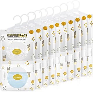 Vacplus Moisture Absorbers, Hanging Closet Dehumidifier Bags, Humidity Packs, Desiccant, Closet Dehumidifiers with Fragrance Free, 10 Pack, 9.8 OZ