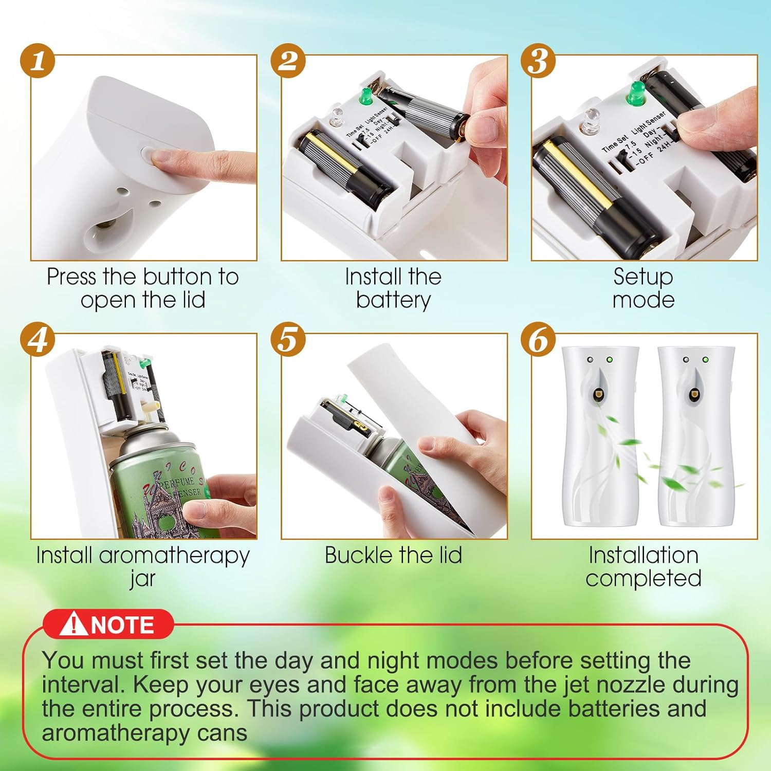 Threlaco 2 Pcs Automatic Air Spray Freshener Dispenser 6.2 oz ABS Plastic Fragrance Standing or Wall Mounted Battery Powered Spray Dispenser for Home Shopping Malls Hotels Offices Bedrooms(White)