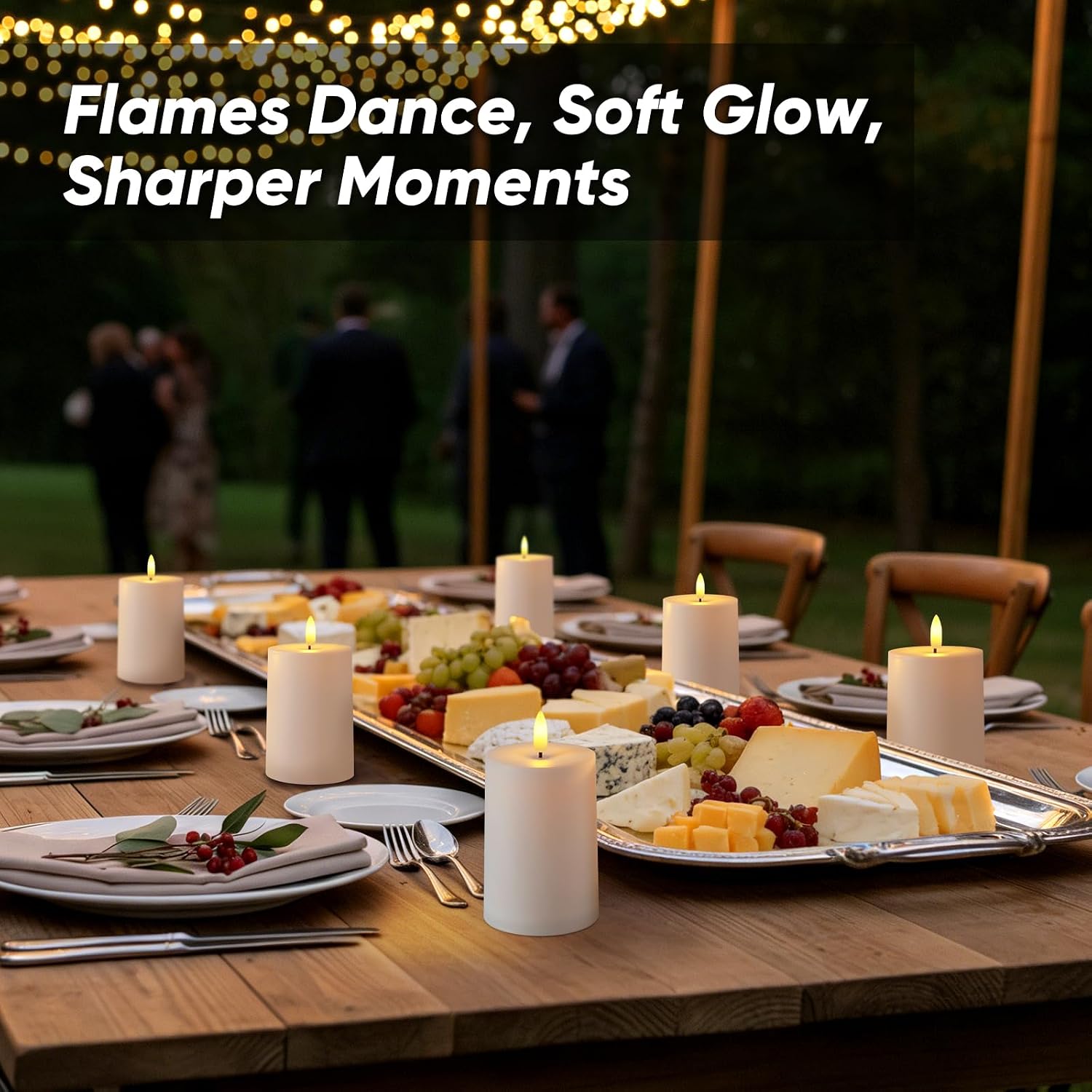 Raycare 3"x4.5" White Outdoor Waterproof Flameless Candles with Remote and Timer, Realistic LED Candles, Battery Operated Electric Fake Pillar Candles for Porch, Patio, Garden, Set of 2