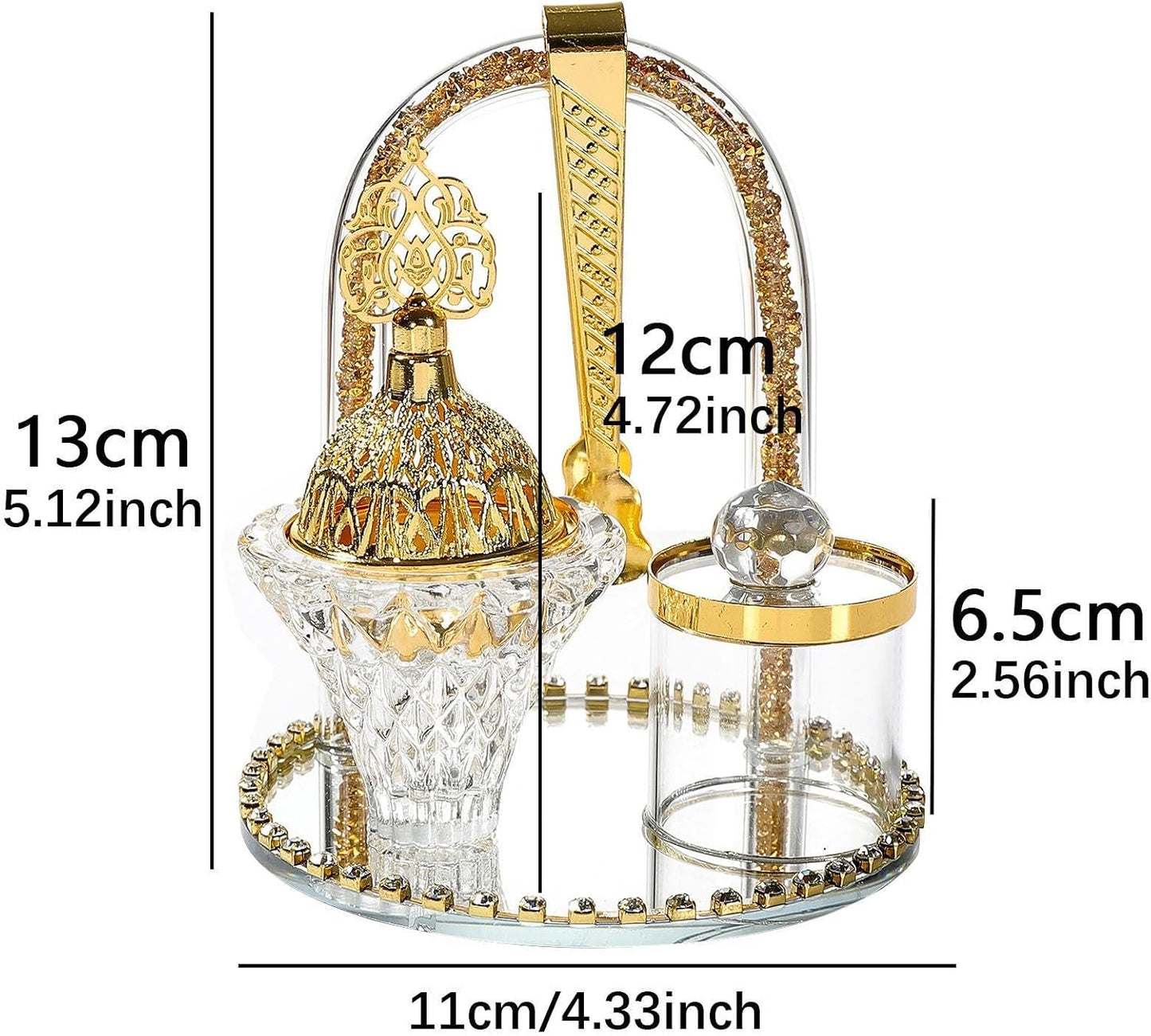 Arabic Incense Burner Luxury Incense Holder Set Friend Gift Fine Craftsmanship Table Ornament Home Office Decor for SPA Desk