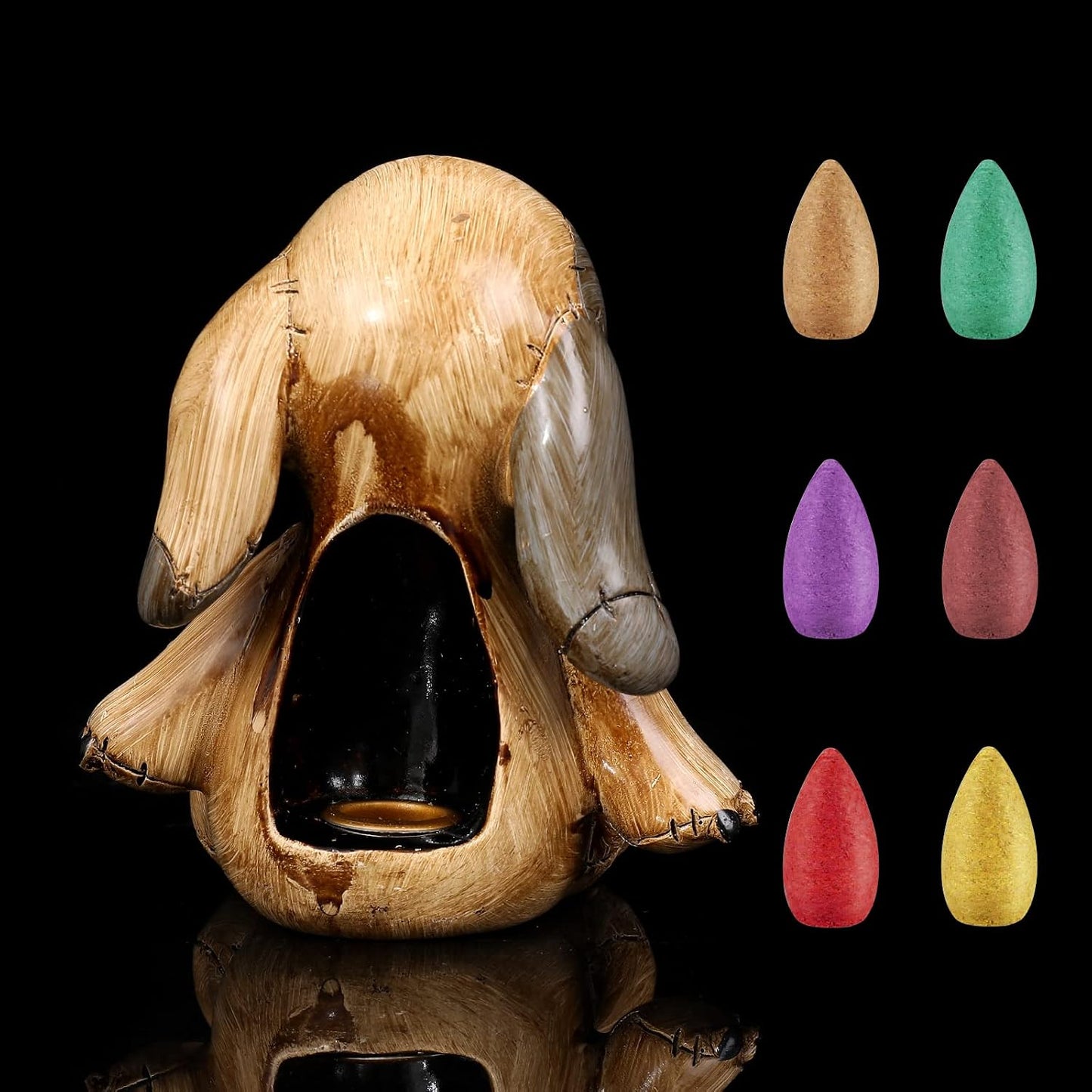 Cool Resin Doll Cone Incense Burner FriyGardcn Unique Incense Holder Desktop Indoor Halloween Decoration for Living Room，Bedroom，Yoga Room