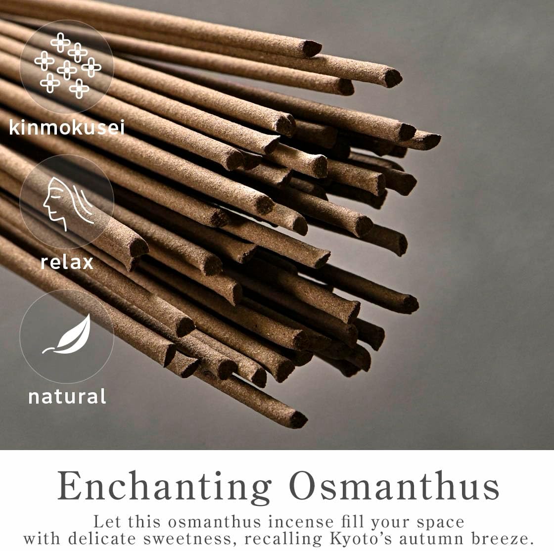 なごみ工房 Kyoto Osmanthus Incense Sticks - Japanese Temple Aroma, Ideal for Relaxation & Meditation, Approx. 60 Sticks (0.044 Pounds) - Premium Quality Incense for Spiritual & Home Use Nagomikobo